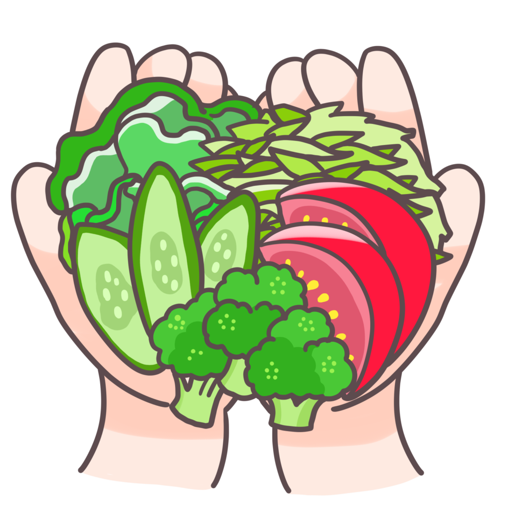手計（てばかり）で生野菜１食分の野菜