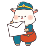 【動物】手紙をもった白ヤギさんのかわいいフリーイラスト
