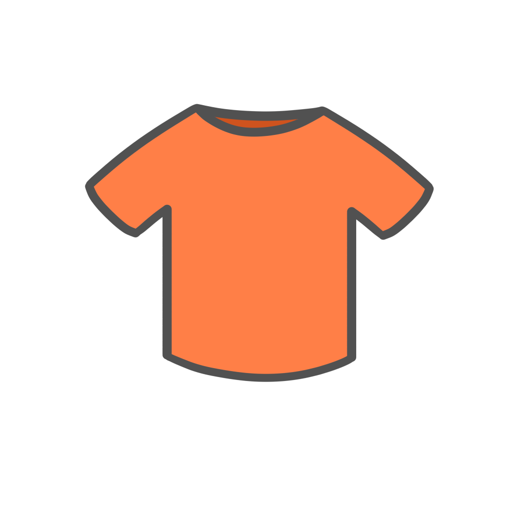 Tシャツ（半そで）オレンジのフリーイラスト