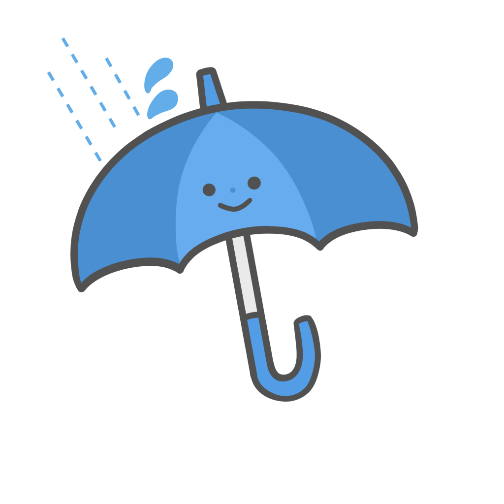 生活 天気 雨と傘のかわいいフリーイラスト フタバのフリーイラスト
