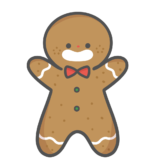 【食べ物・お菓子・クリスマス】ジンジャークッキーのかわいいイラスト
