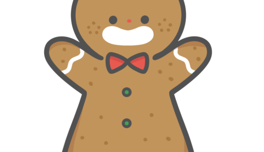 【食べ物・お菓子・クリスマス】ジンジャークッキーのかわいいイラスト