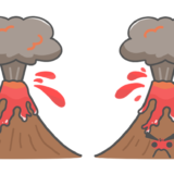 【生活・安全・防災】火山の噴火のフリーイラスト
