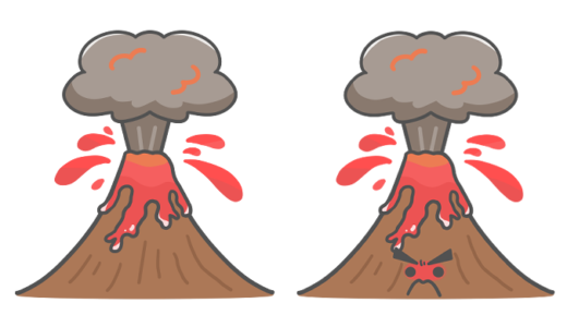 火山の噴火のイラスト