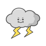 【生活・天気】雷と雲のかわいいフリーイラスト