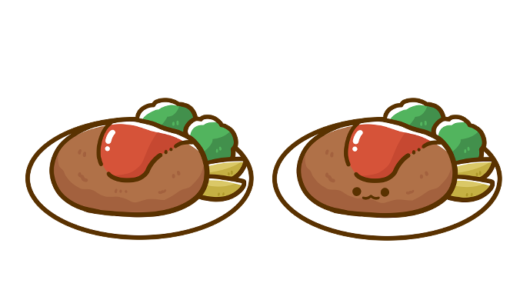 【食べ物・お肉】ハンバーグのかわいいフリーイラスト