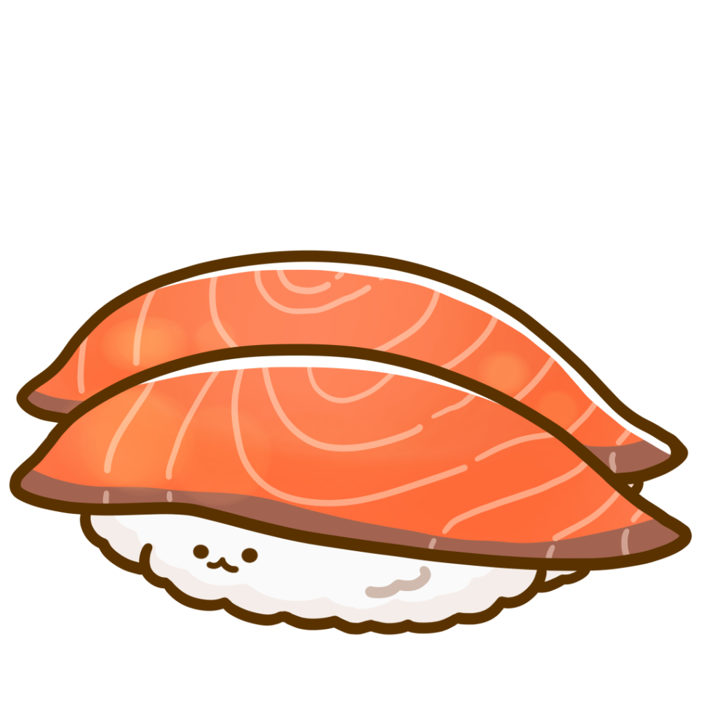 食べ物 寿司 サーモンのお寿司のかわいいフリーイラスト フタバのフリーイラスト