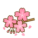 【植物・花・春】桜の花の枝のかわいいフリーイラスト