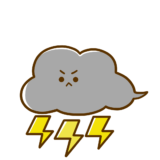 【生活・天気】雷雲のかわいいフリーイラスト