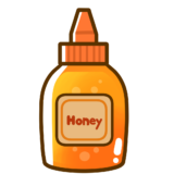 【栄養・食べ物・調味料】ボトルに入ったハチミツのかわいいフリーイラスト
