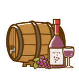 ワインとワイン樽