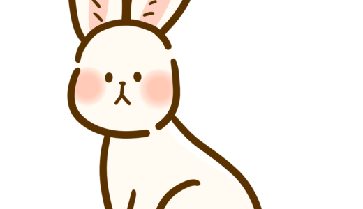 【動物】エゾユキウサギのかわいいフリーイラスト