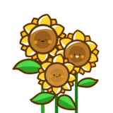 【生活・夏・植物・花】背が高いひまわりのかわいいフリーイラスト