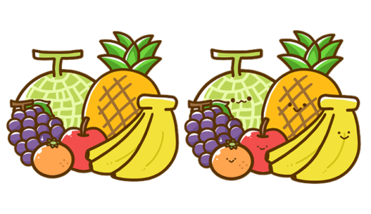 【栄養・食べ物・果物】果物のかわいいフリーイラスト