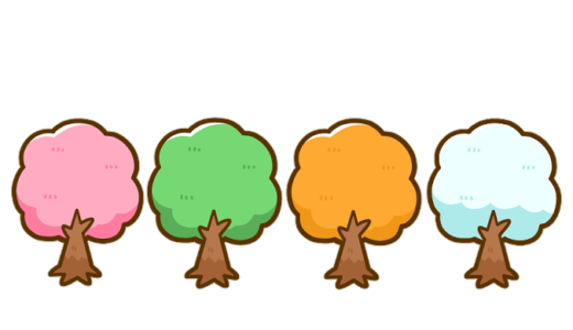 【生活・植物・木】四季の木のかわいいフリーイラスト