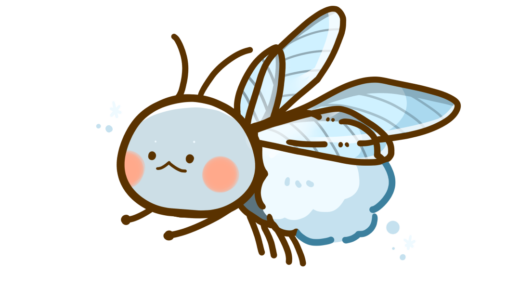 【生活・生き物・虫・冬】雪虫（トドノネオオワタムシ）のかわいいフリーイラスト