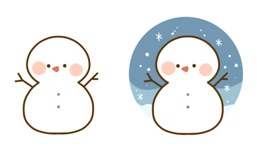 【生活・保育・冬】シンプルな雪だるまさんのかわいいフリーイラスト