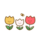 【生活・植物・春】チューリップ３兄弟のかわいいフリーイラスト