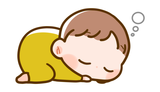 【医療・生活・人】うつぶせ寝をする乳幼児のフリーイラスト