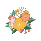 【生活・植物】花のブーケのかわいいフリーイラスト
