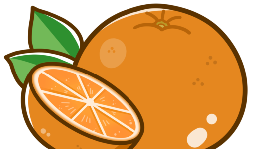 【栄養・食べ物・果物】オレンジのかわいいフリーイラスト