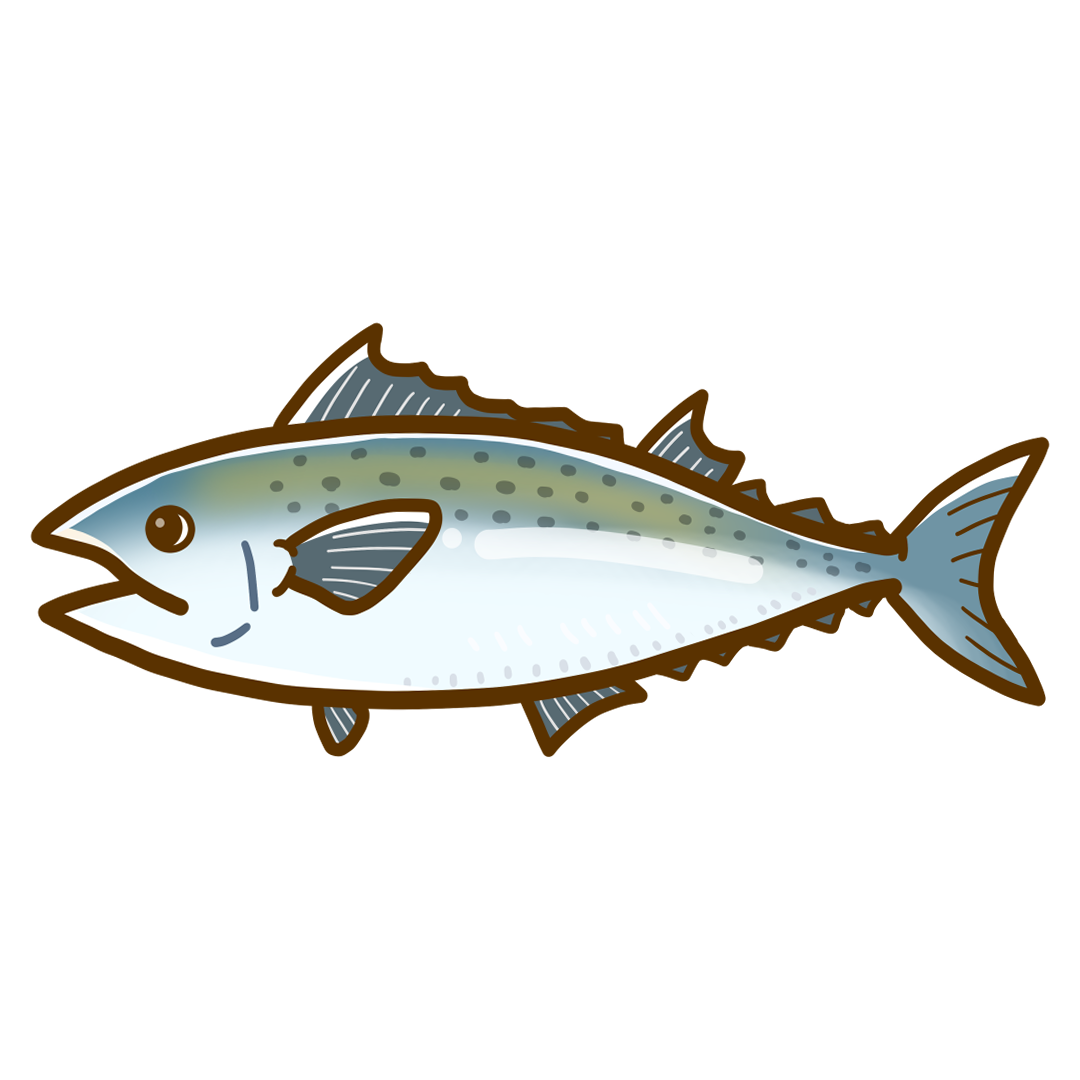 栄養・食べ物・魚介類】鰆（さわら）のかわいいフリーイラスト | フタバのフリーイラスト