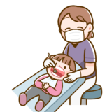 【医療・人・歯・歯科】子どもの歯科検診のかわいいフリーイラスト