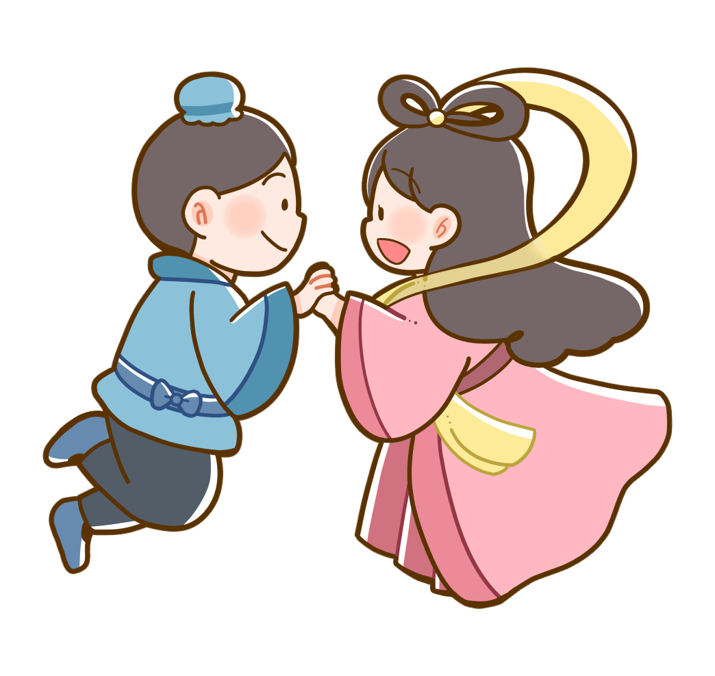 彦星と織姫 生活・梅雨・夏・行事】織姫と彦星のかわいいフリーイラスト | フタバ