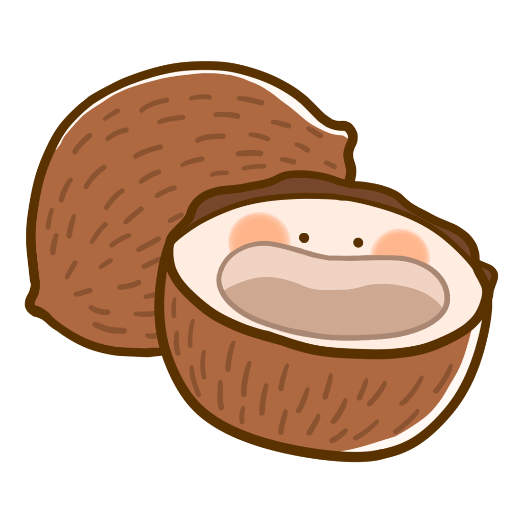 栄養・食べ物・種実類】ココナッツのかわいいフリーイラスト | フタバ  