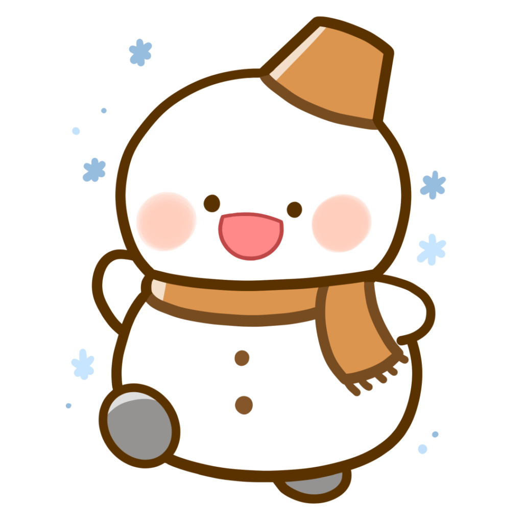 生活・冬】雪だるまの子（茶色）のかわいいフリーイラスト | フタバの  