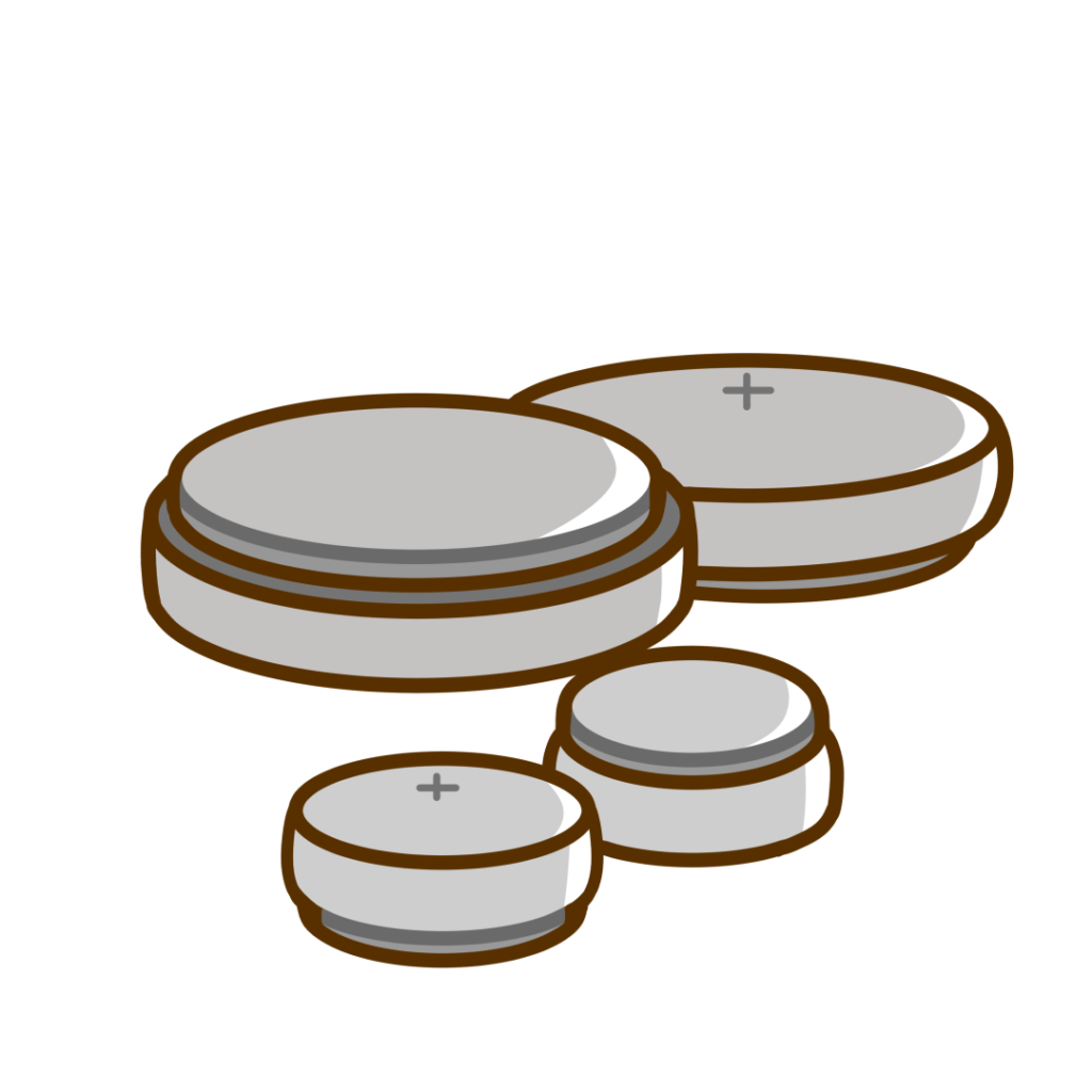 生活・道具・物】ボタン電池のかわいいフリーイラスト | フタバのフリーイラスト