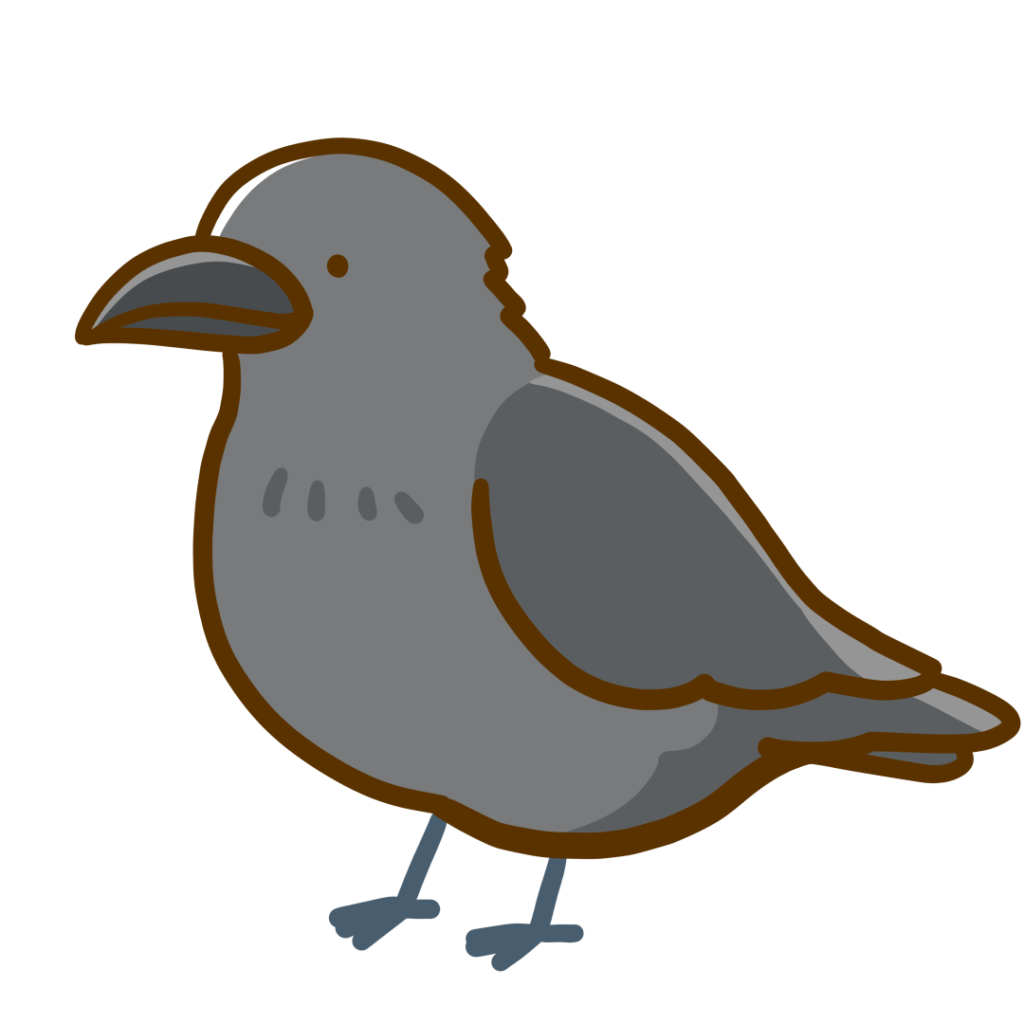 可愛いカラスの絵, image size:1024x1024