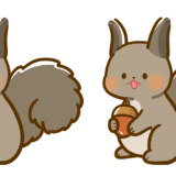 【生活・動物】エゾリスのかわいいフリーイラスト