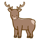 【生活・動物】エゾシカのかわいいフリーイラスト