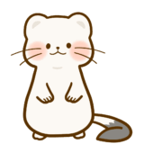 【生活・動物】冬毛のオコジョのかわいいフリーイラスト