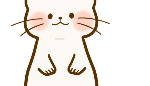 【生活・動物】冬毛のオコジョのかわいいフリーイラスト