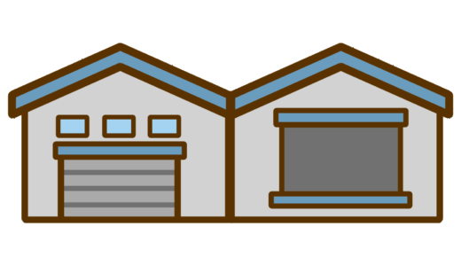 【生活・建物】倉庫と工場のかわいいフリーイラスト