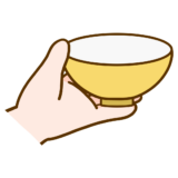 【栄養・食事・マナー】お茶碗の持ち方のかわいいフリーイラスト