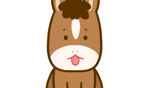 【生活・動物・干支】正座して謝るうまさん（馬・午）のかわいいフリーイラスト