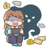 【生活・人・こども】ゲームでトラブルにあうこどものフリーイラスト