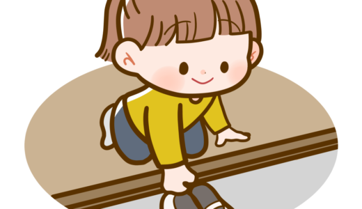 【生活・人】靴をそろえるこどものかわいいフリーイラスト