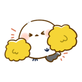 【生活・動物・鳥】応援をするシマエナガさんのかわいいフリーイラスト
