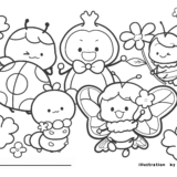 【生活・動物・虫・春】虫と昆虫さんたちのかわいい塗り絵