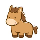 【生活・動物・馬】ポニー（道産子）のかわいいフリーイラスト