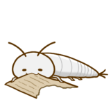 【生活・動物】本・書類を食べる紙魚のかわいいフリーイラスト