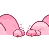 【生活・植物・春】満開の桜が咲いている山のかわいいフリーイラスト