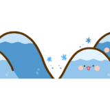 【生活・植物・冬】雪が積もっている山のかわいいフリーイラスト