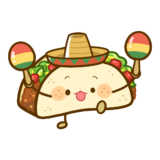 【栄養・食べ物・料理】タコスのキャラクターのかわいいフリーイラスト