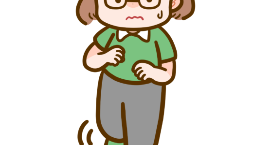 【生活・その他・人・動物・こども】熊と出会った時の約束　ゆっくりあとずさりをする様子のフリーイラスト