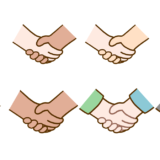 【生活・しぐさ・動き】いろいろな握手のかわいいフリーイラスト
